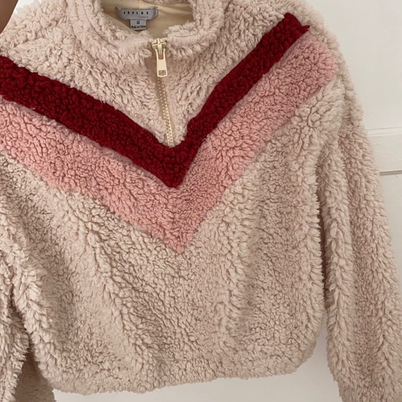 Long Sleeve Lapel Zip Up Faux Shearling Shaggy Sweater - Picture 5 of 8